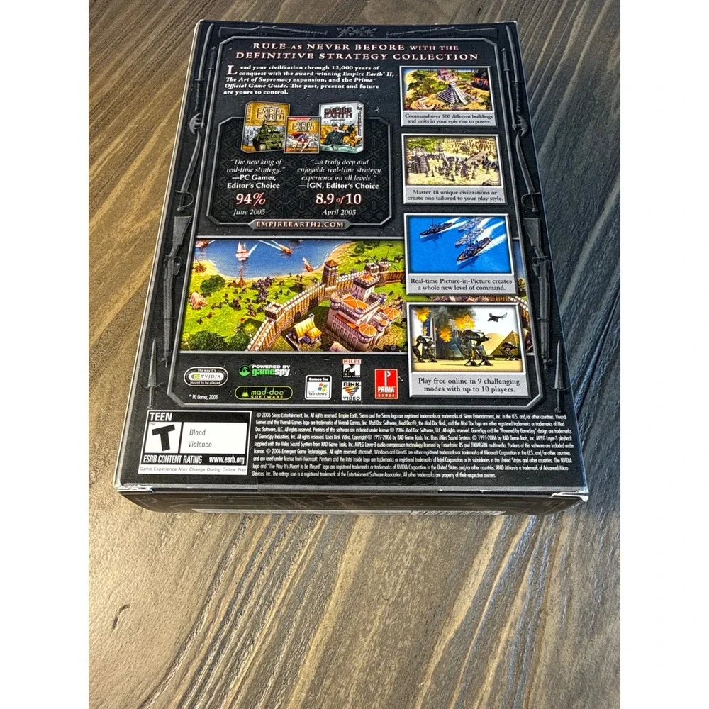 Empire Earth II Platinum Edition PC 2006 Sealed Big Box Bundle Guides Discs Lot